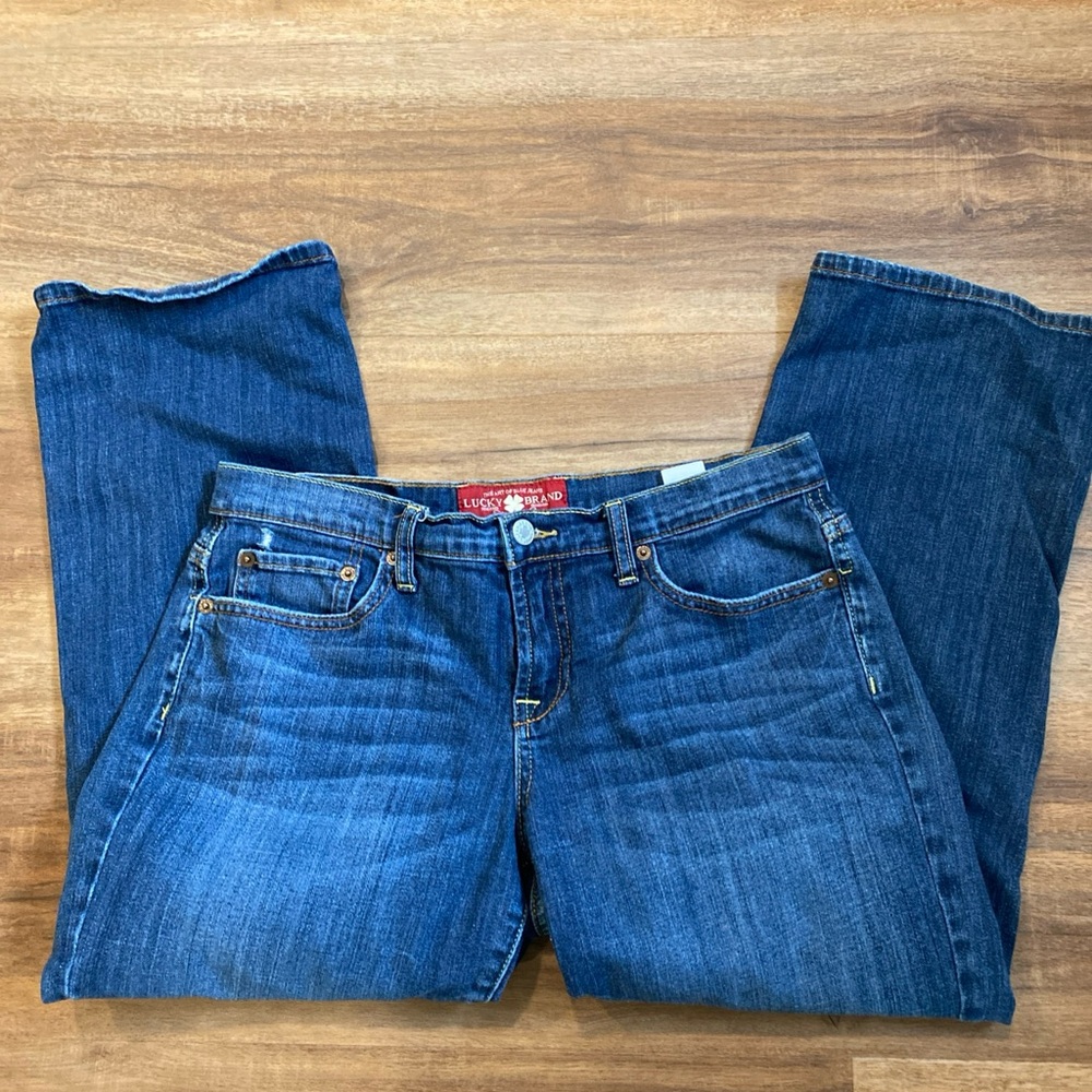 Lucky Brand Jeans Women Size 8/29 Easy Rider Crop, Mid-Rise, Blue